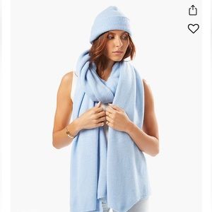 ✨NWT WeWoreWhat Matching Baby Blue Knit Beanie and Scarf (OS)!